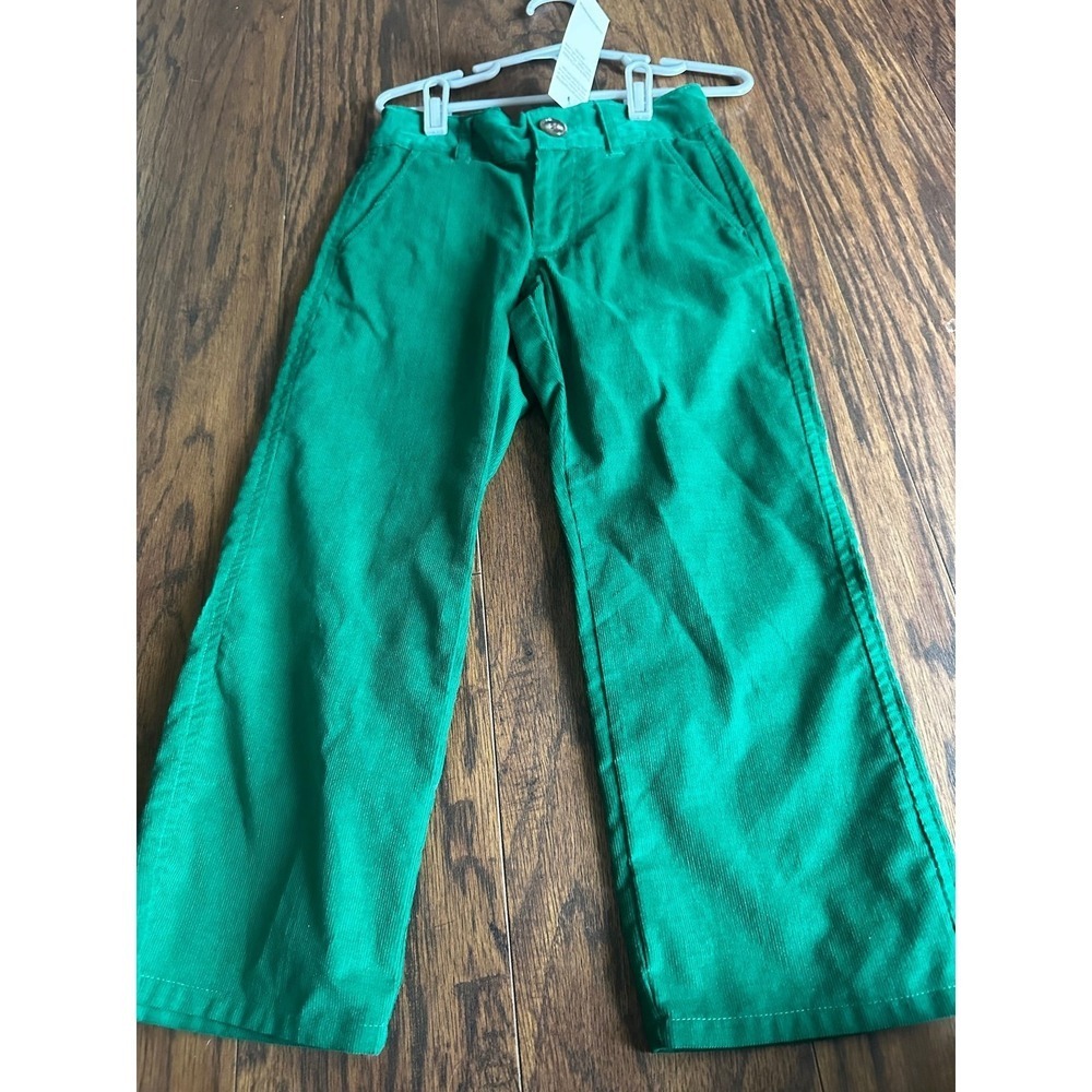 The Beaufort Bonnet Company Boys Green Corduroy Pants TBBC Straight Leg 4T‎ NWT